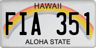 HI license plate FIA351
