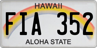 HI license plate FIA352