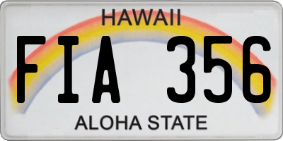 HI license plate FIA356