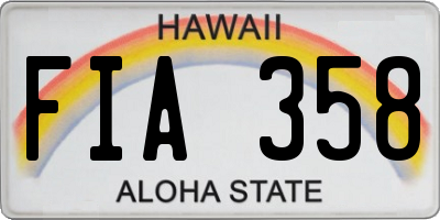 HI license plate FIA358