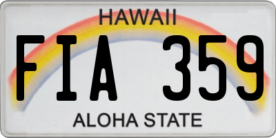 HI license plate FIA359