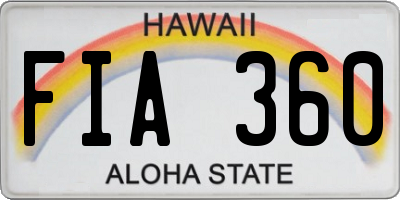 HI license plate FIA360