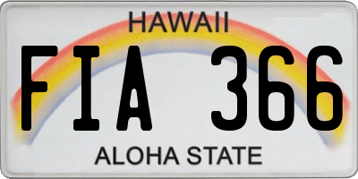 HI license plate FIA366