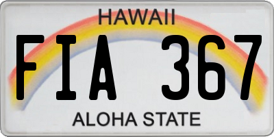 HI license plate FIA367