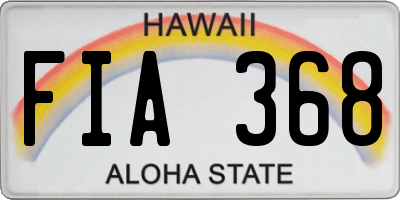 HI license plate FIA368