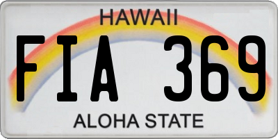 HI license plate FIA369