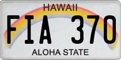 HI license plate FIA370