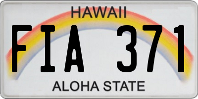 HI license plate FIA371