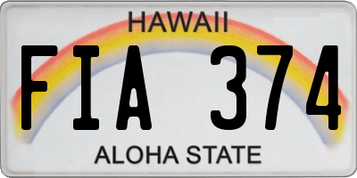HI license plate FIA374
