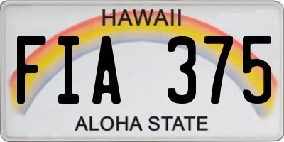 HI license plate FIA375