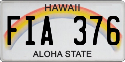 HI license plate FIA376