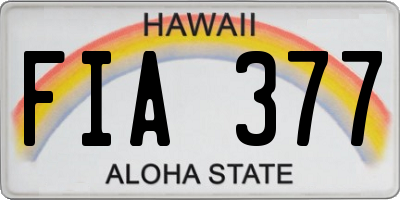 HI license plate FIA377