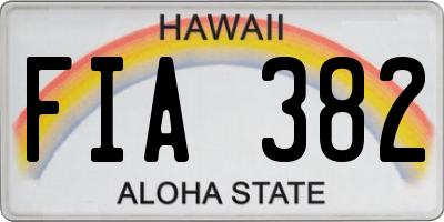 HI license plate FIA382