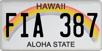 HI license plate FIA387