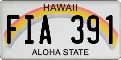 HI license plate FIA391