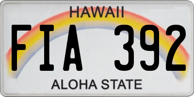 HI license plate FIA392