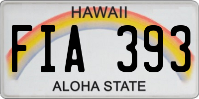HI license plate FIA393