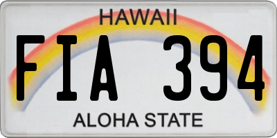HI license plate FIA394