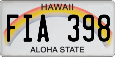 HI license plate FIA398