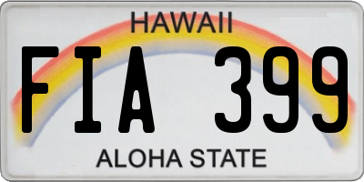 HI license plate FIA399