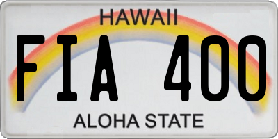 HI license plate FIA400