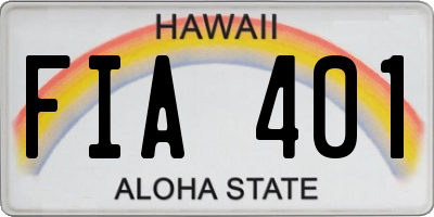 HI license plate FIA401