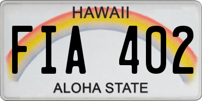 HI license plate FIA402