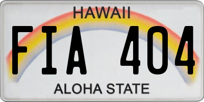 HI license plate FIA404