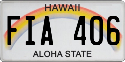 HI license plate FIA406