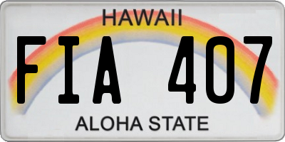 HI license plate FIA407
