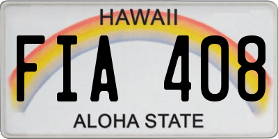 HI license plate FIA408