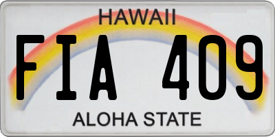 HI license plate FIA409