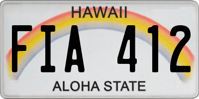 HI license plate FIA412