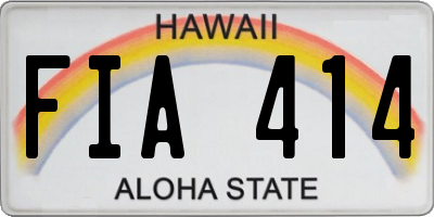 HI license plate FIA414