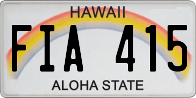 HI license plate FIA415