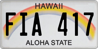 HI license plate FIA417