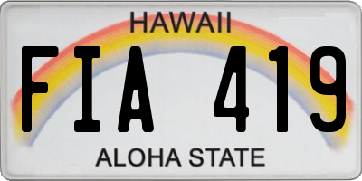 HI license plate FIA419