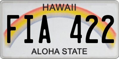 HI license plate FIA422