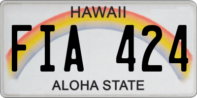 HI license plate FIA424