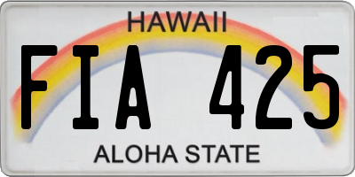 HI license plate FIA425