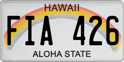 HI license plate FIA426