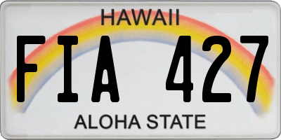 HI license plate FIA427
