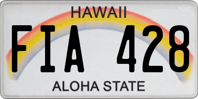 HI license plate FIA428