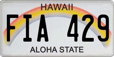 HI license plate FIA429