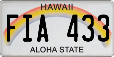 HI license plate FIA433