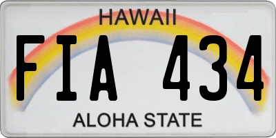HI license plate FIA434