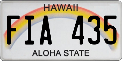 HI license plate FIA435