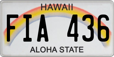 HI license plate FIA436