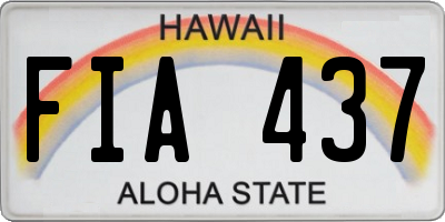 HI license plate FIA437