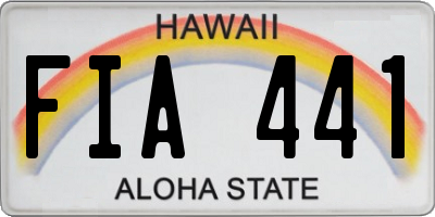 HI license plate FIA441